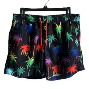 Forever 21 Palm Tree Swim Trunks | Rainbow Tropical Print | Size M 🏝️